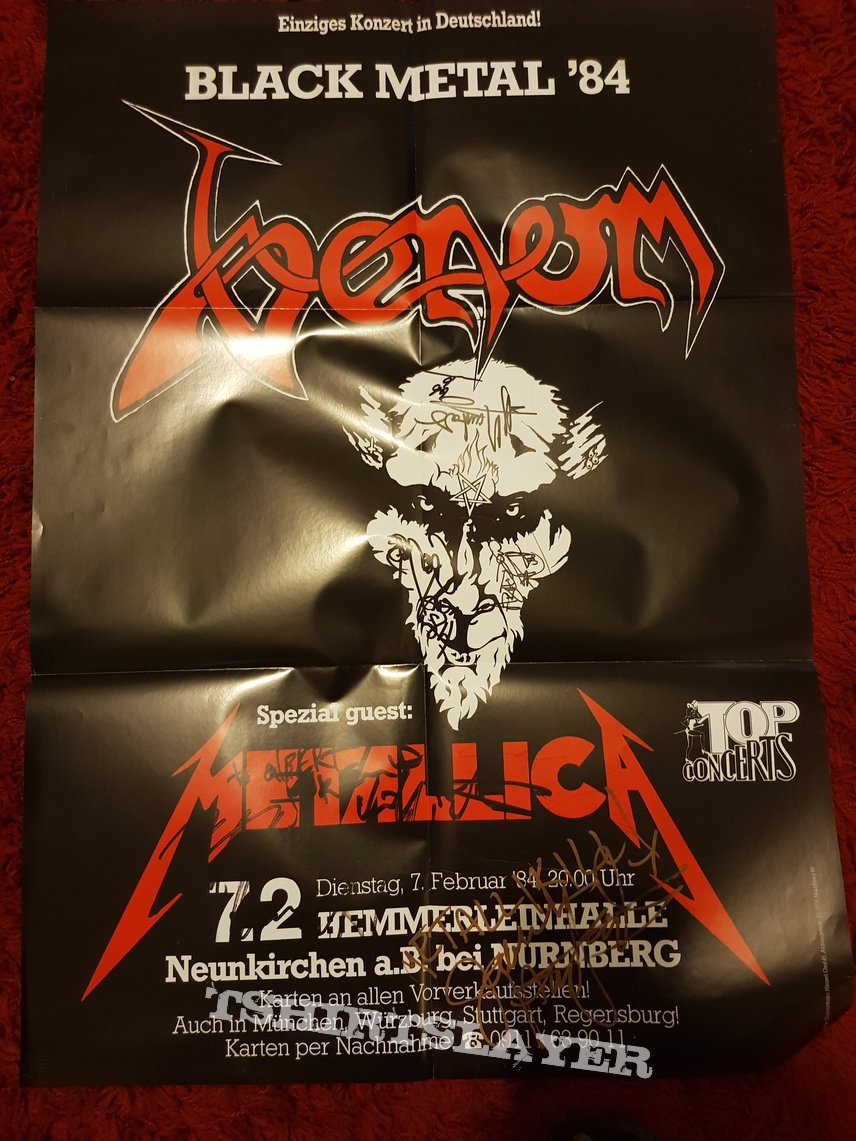 Venom / Metallica signed poster