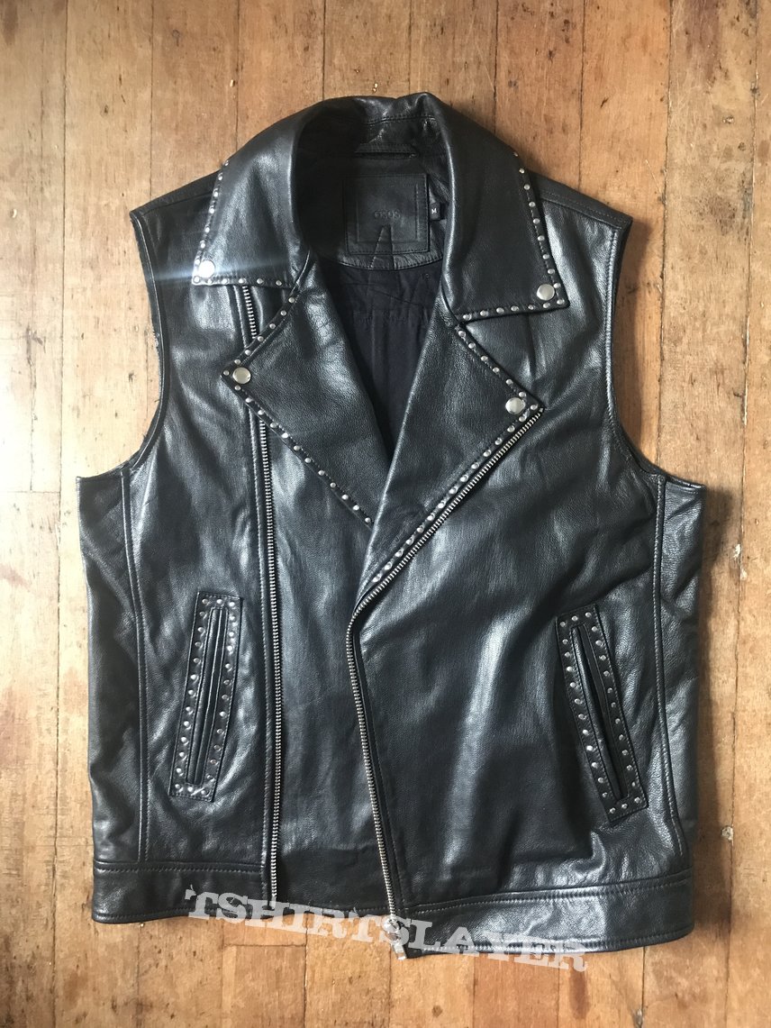 Custom made Dragged into sunlight DIY Leather Battle Jacket / vest
