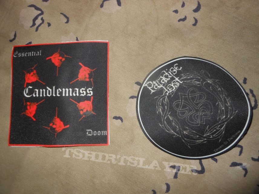 Shit Paradise Lost and Candlemass patches from ebay