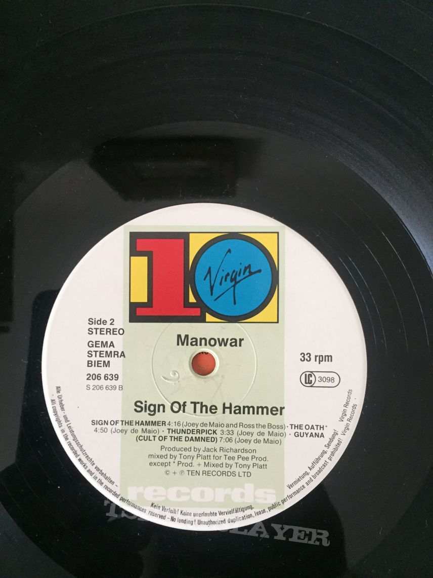 Manowar - Sign of the Hammer LP