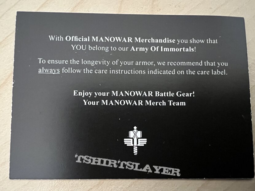 Manowar Merch Card Manowar Merch Card
