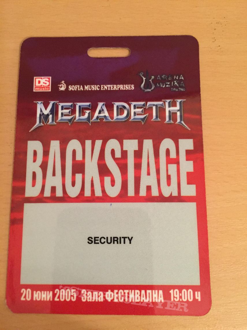 Megadeth Security Pass 