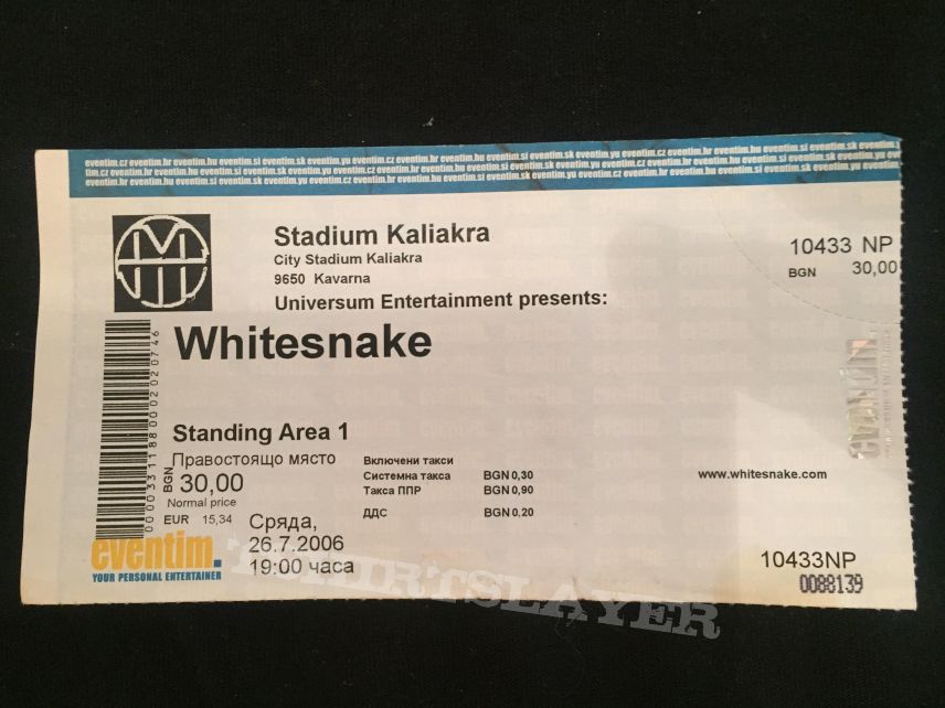 Whitesnake - ticket Kavarna