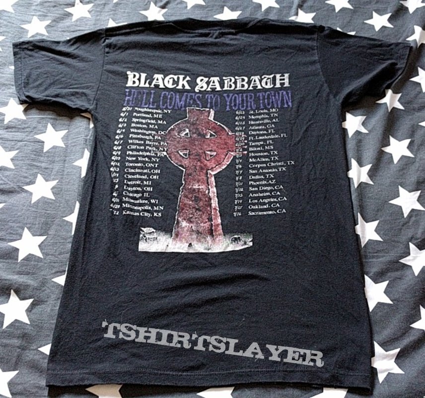 Black sabbath the headless cross tour hell comes to your town 1989 t-shirt