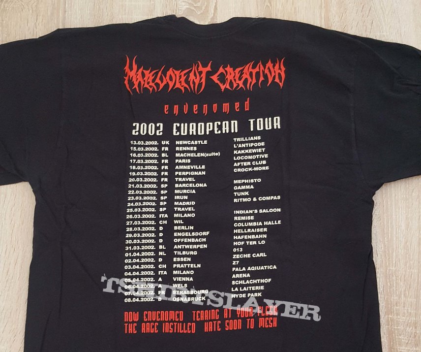 Malevolent Creation - Envenomed EU Tour 2002 TS, XL