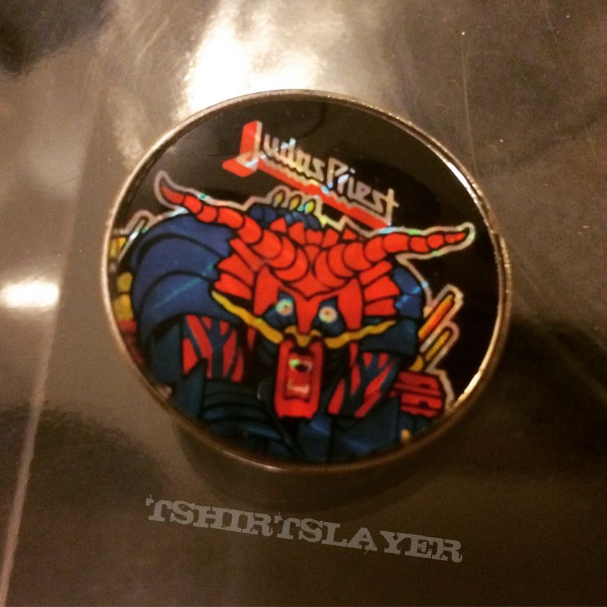 Judas Priest Defenders of the Faith prism badge pin 