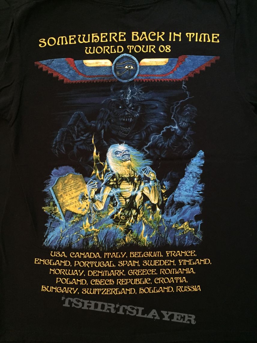 Iron Maiden - Somewhere Back In Time 2008 tour shirt
