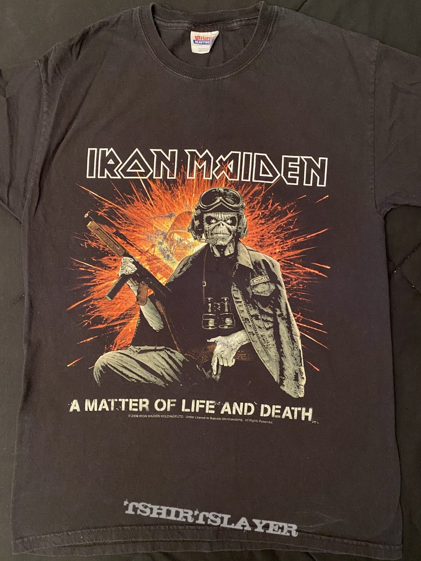Iron Maiden, Iron Maiden - A Matter Of Life And Death 2006 tour shirt TShirt  or Longsleeve (Powerage5's) | TShirtSlayer