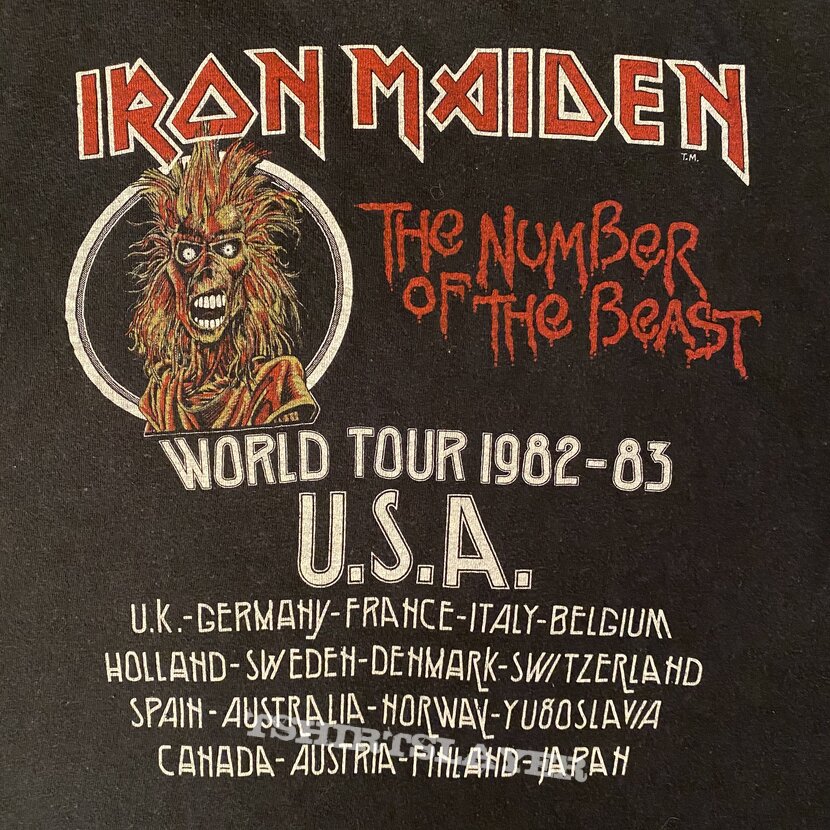 Iron Maiden - Beast On The Road USA 1982 tour shirt