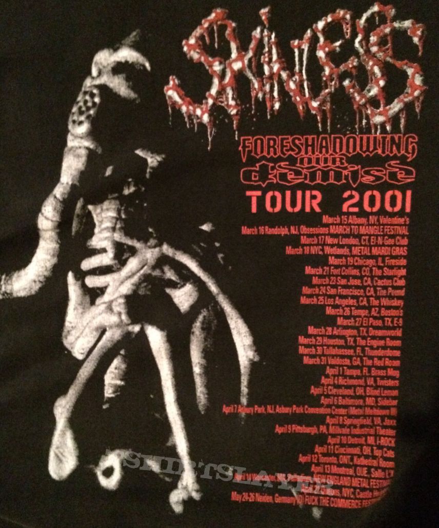 Skinless-Foreshadowing tour 2001 shirt