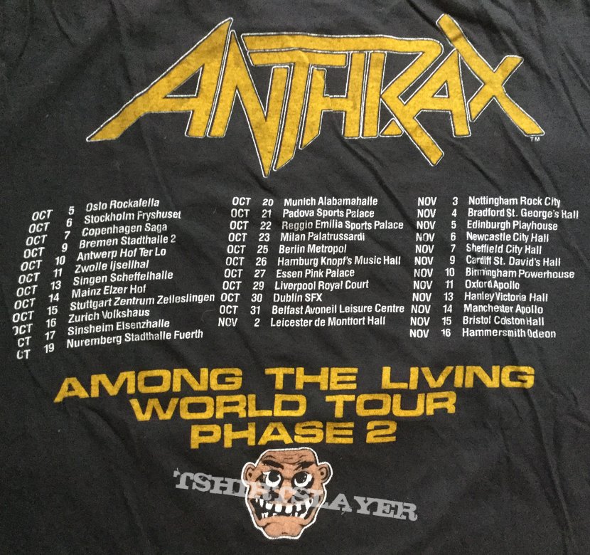 Anthrax - Among The Living Tour Phase 2 OG TS 1987 