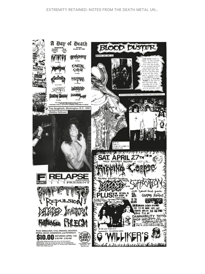 Exhumed Extremity Retained - Notes from the Death Metal Underground (book) Exhumed Extremity Retained - Notes from the Death Metal Underground (book)