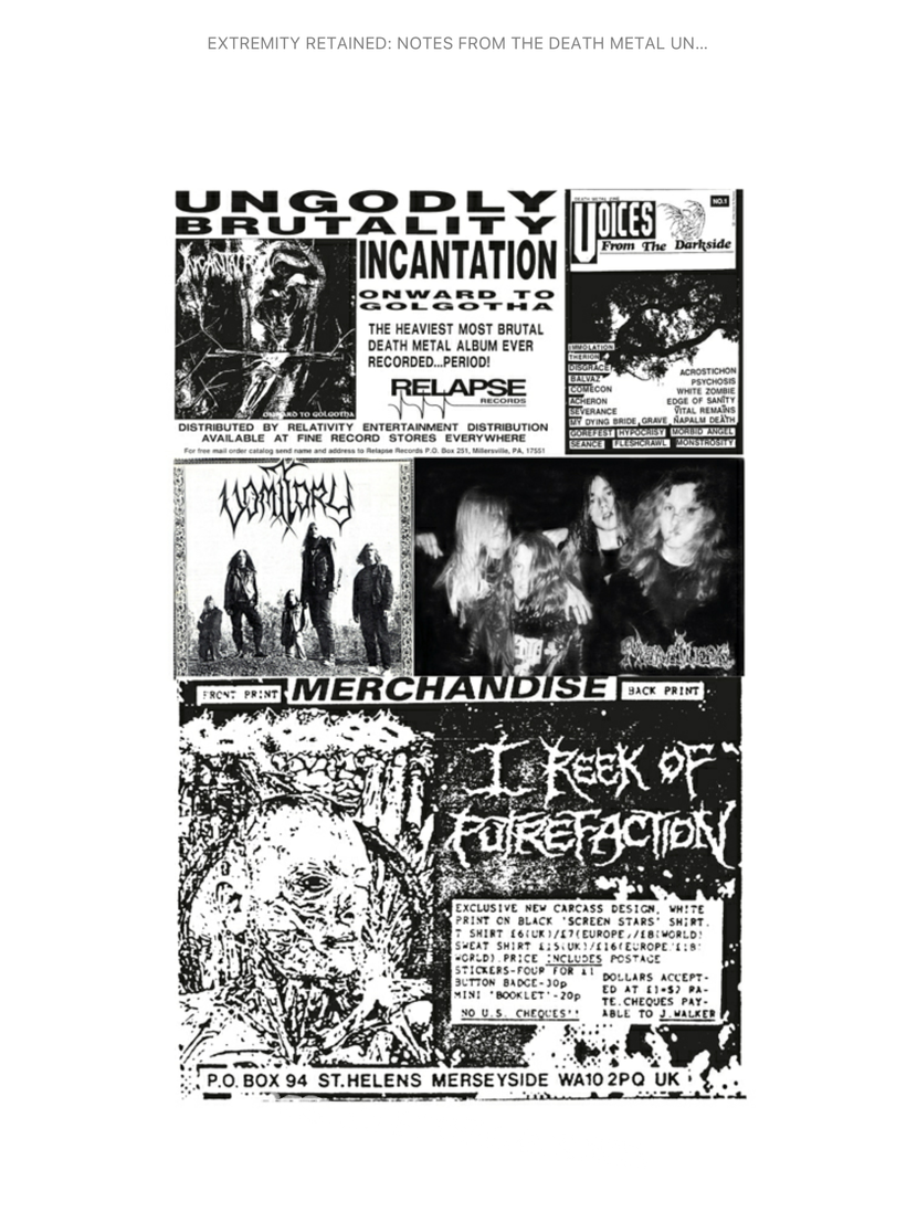 Exhumed Extremity Retained - Notes from the Death Metal Underground (book) Exhumed Extremity Retained - Notes from the Death Metal Underground (book)