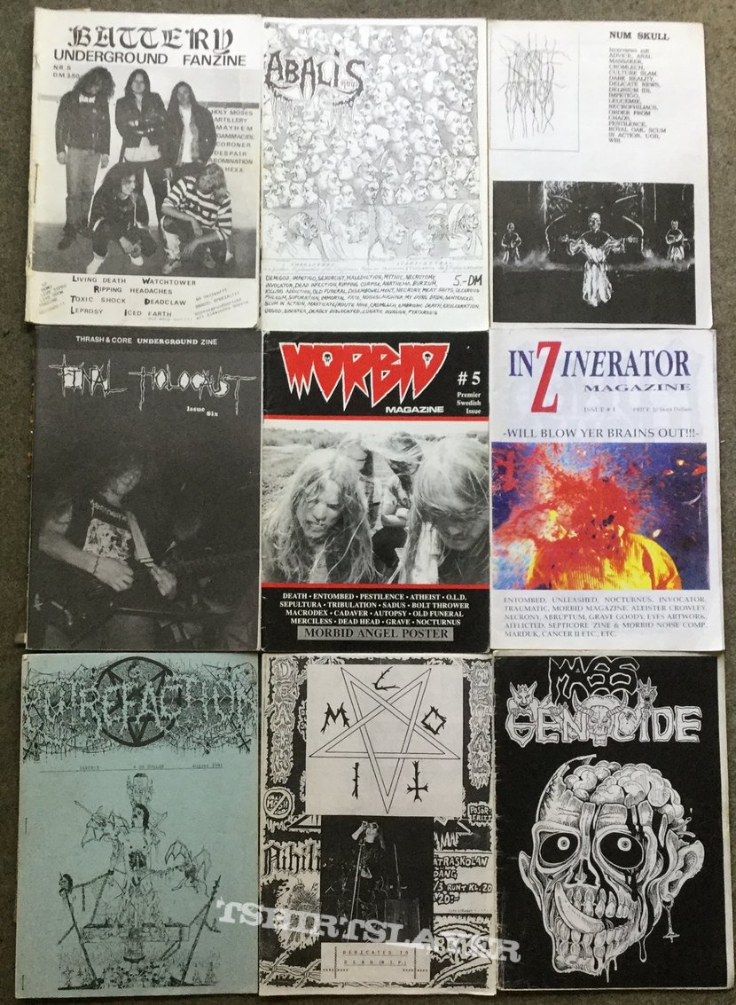 Battery Mag. Some old DEATH/ Black fanzines