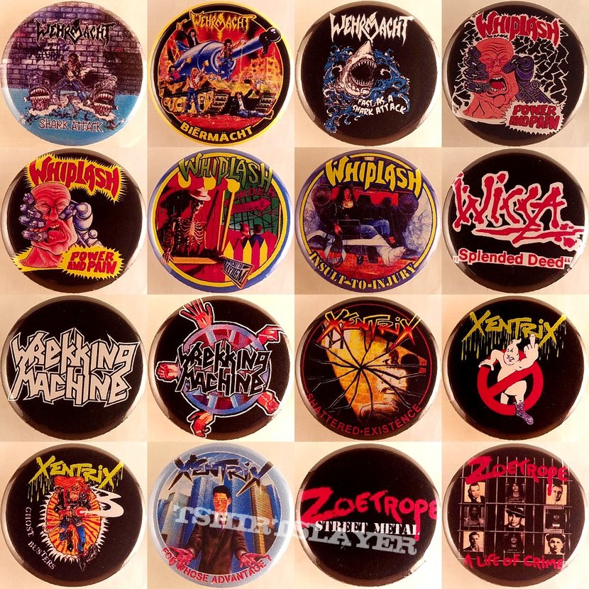 Accuser Thrash, Crossover Thrash, Death/Thrash, Speed Metal Badges