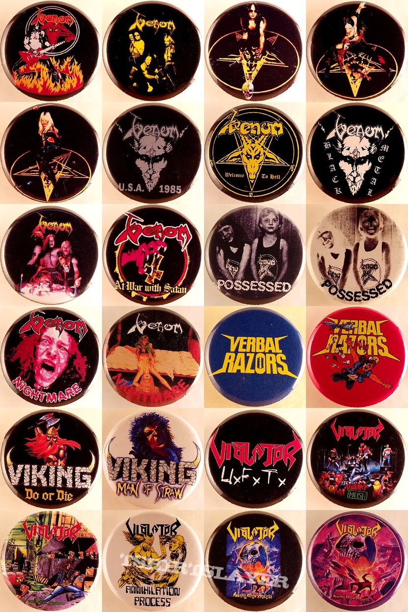 Accuser Thrash, Crossover Thrash, Death/Thrash, Speed Metal Badges