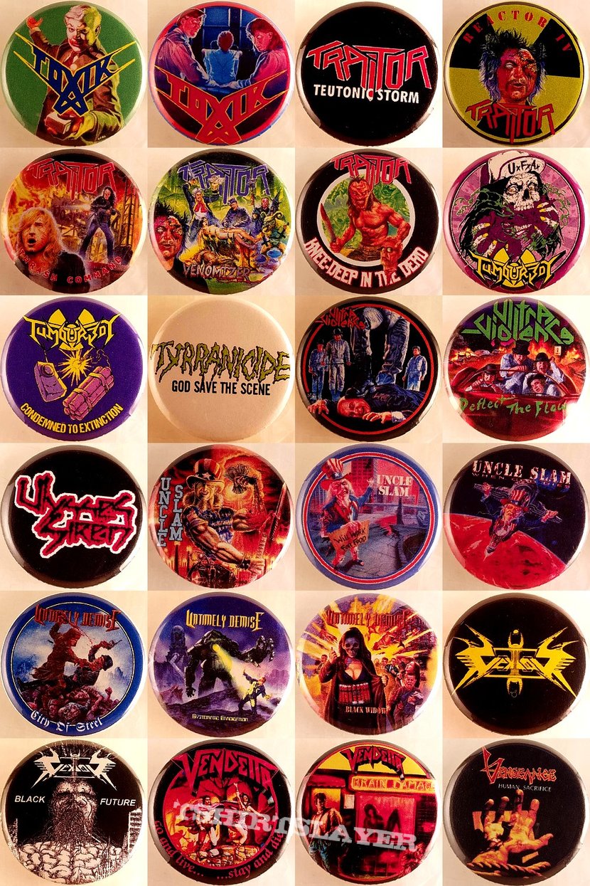 Accuser Thrash, Crossover Thrash, Death/Thrash, Speed Metal Badges