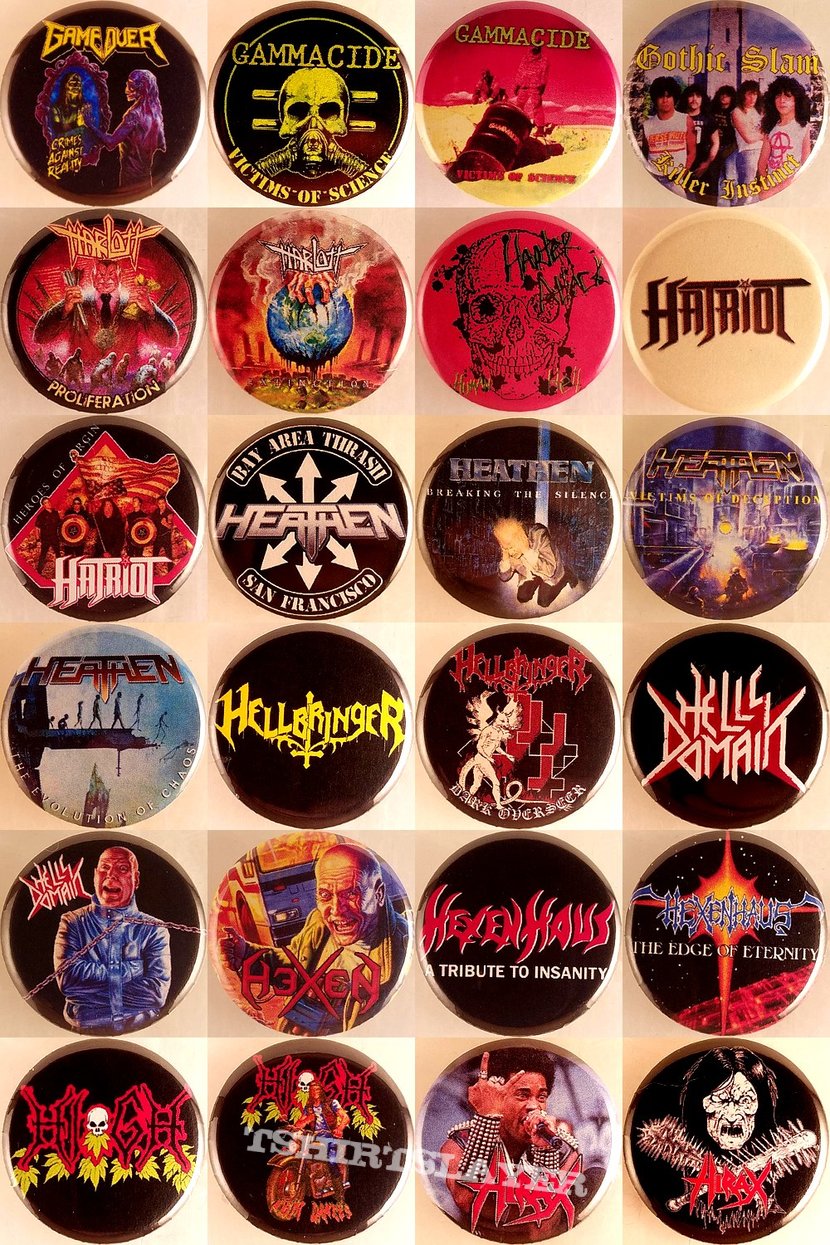 Accuser Thrash, Crossover Thrash, Death/Thrash, Speed Metal Badges