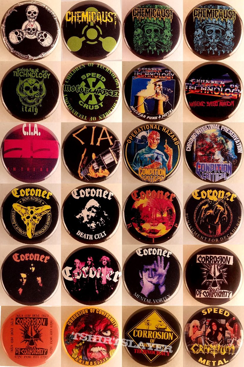 Accuser Thrash, Crossover Thrash, Death/Thrash, Speed Metal Badges