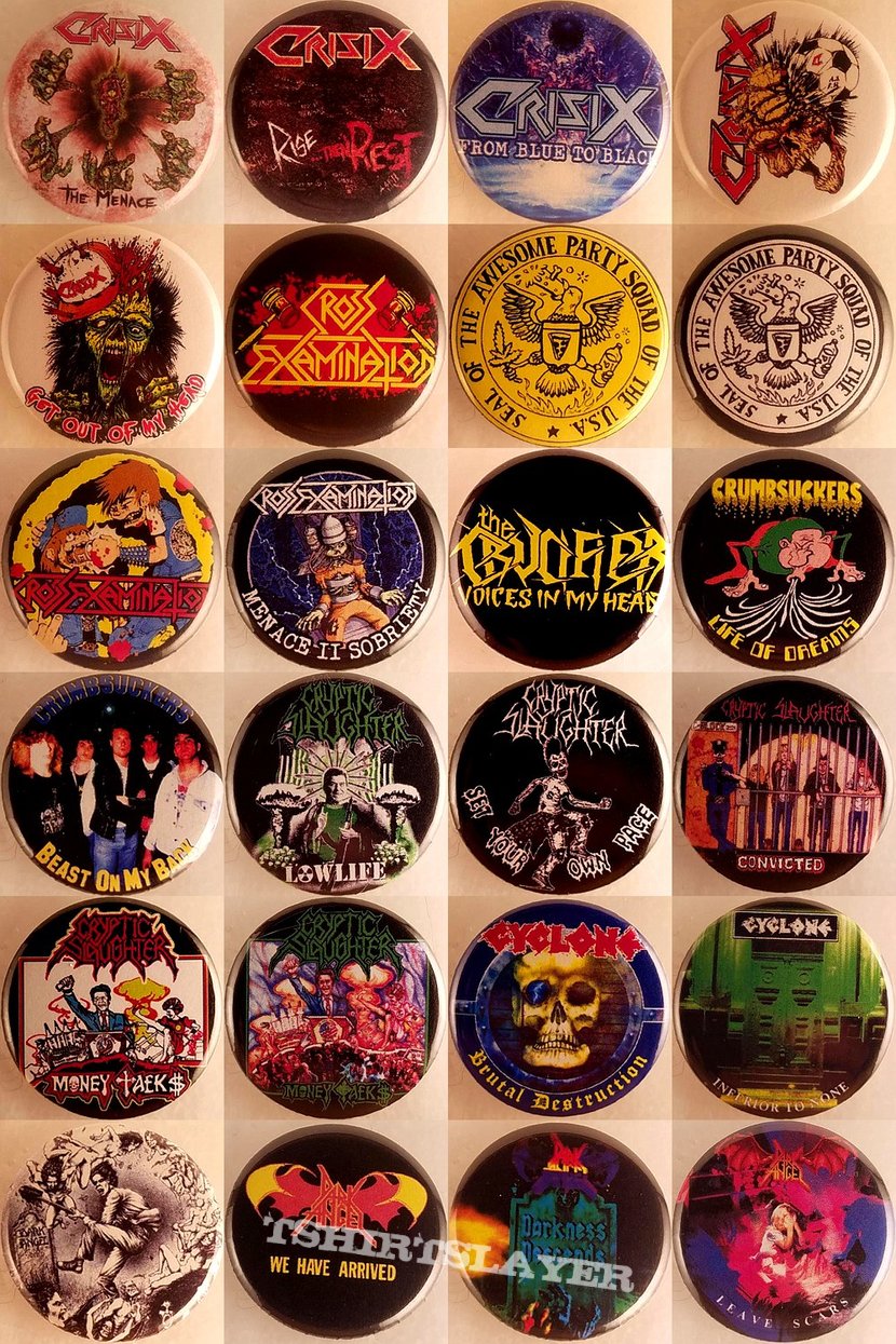 Accuser Thrash, Crossover Thrash, Death/Thrash, Speed Metal Badges