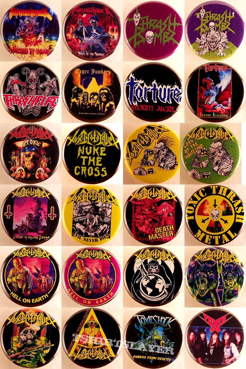 Accuser Thrash, Crossover Thrash, Death/Thrash, Speed Metal Badges