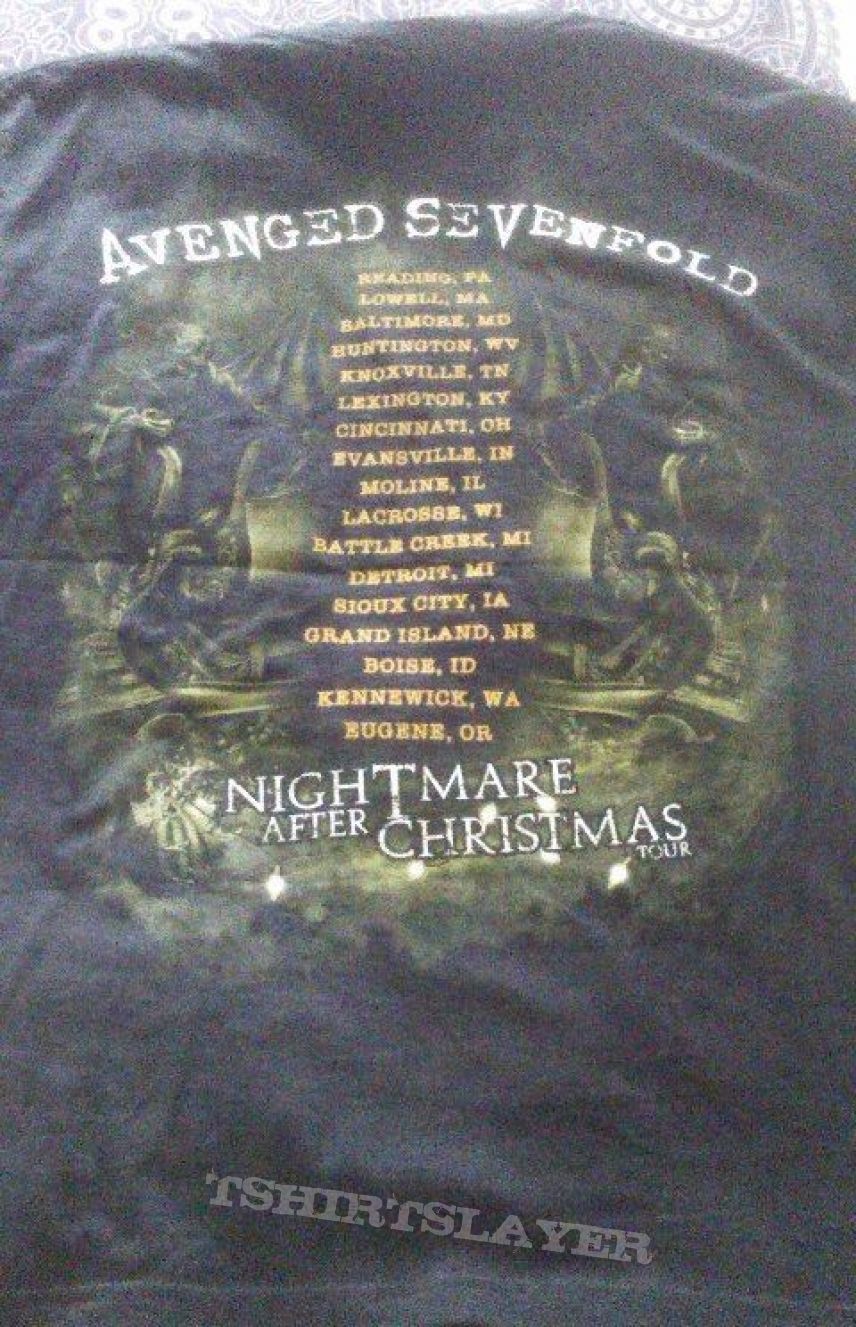 Avenged Sevenfold Nightmare After Christmas Tour Shirt Avenged Sevenfold Nightmare After Christmas Tour Shirt