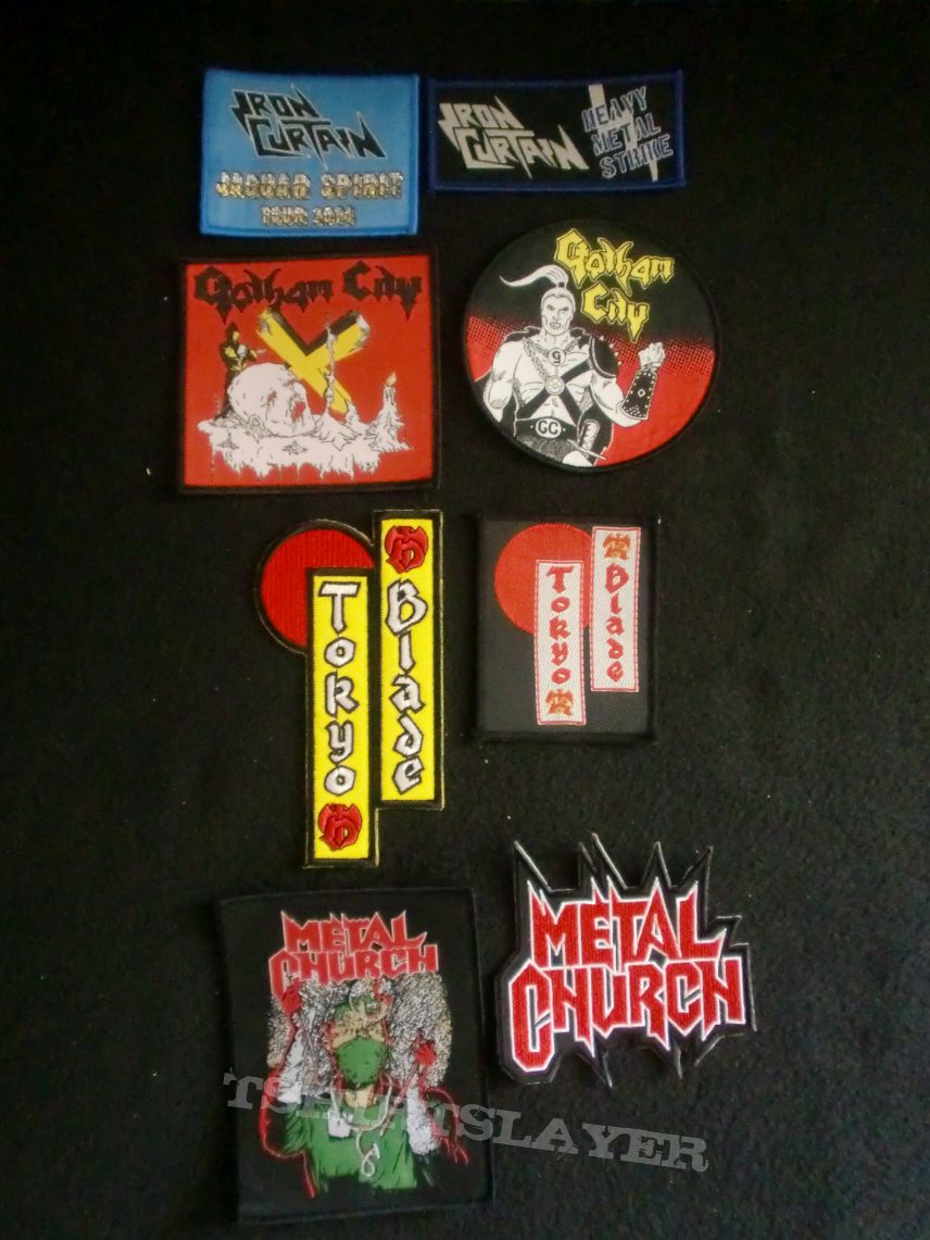 Small Iron Curtain/Gotham City/Tokyo Blade/Metal Church Patches