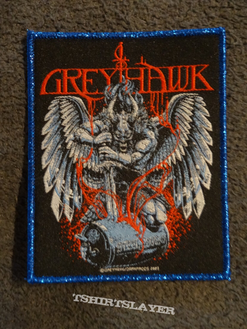 Greyhawk Greyhaw Blue Glitter Border Patch