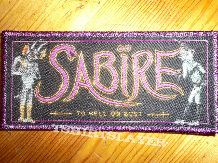 Sabïre - &quot;To Hell Or Bust&quot; Patch Purple Glitter Border