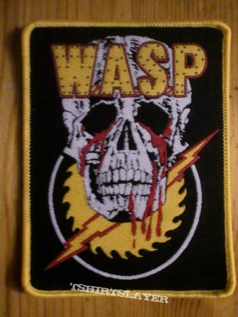 W.A.S.P. - Skull &amp; Blade Patch Yellow Border