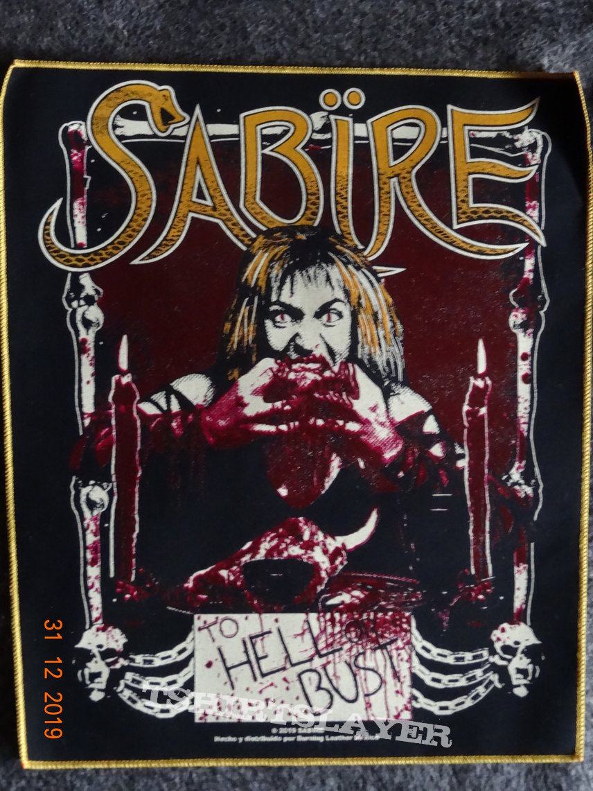 Sabïre &quot;To Hell Or Bust&quot; Backpatch Yellow Border