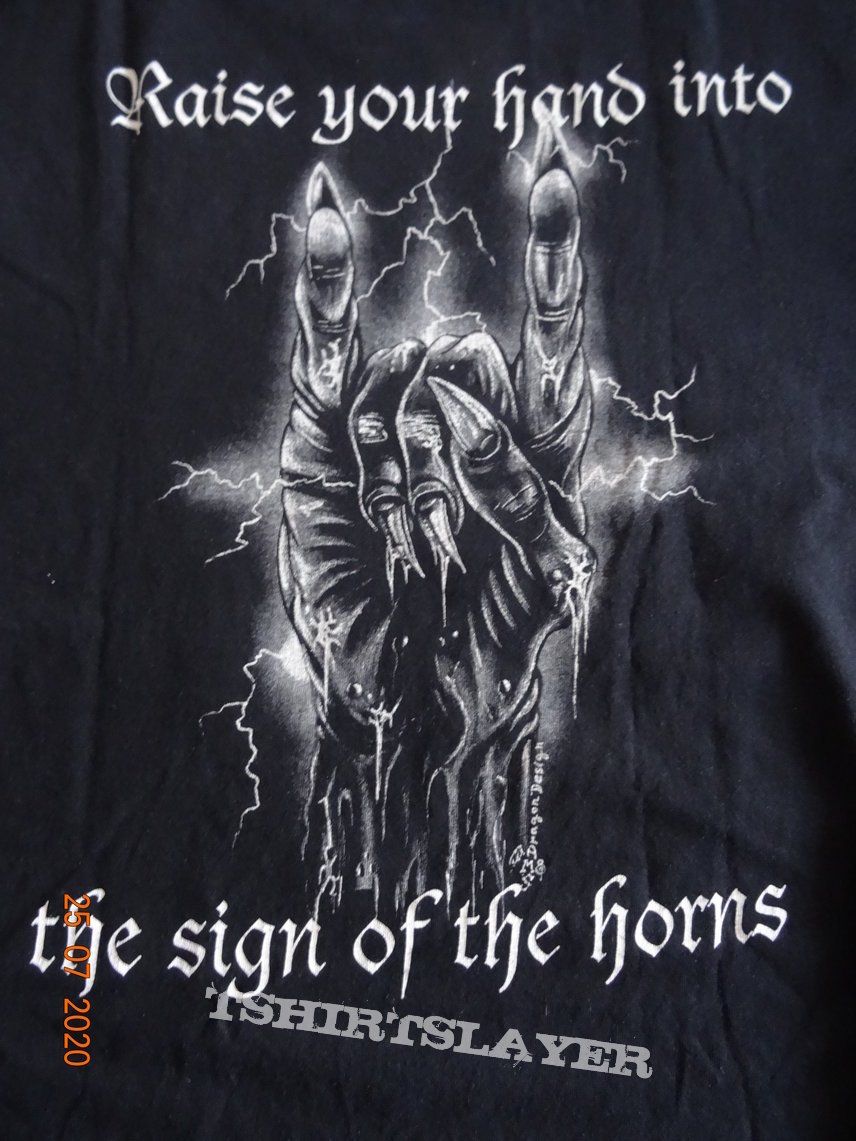 Isegrim - Logo + Backprint &quot;Raise Your Hand Into The Sign Of The Horns&quot; Shirt XL