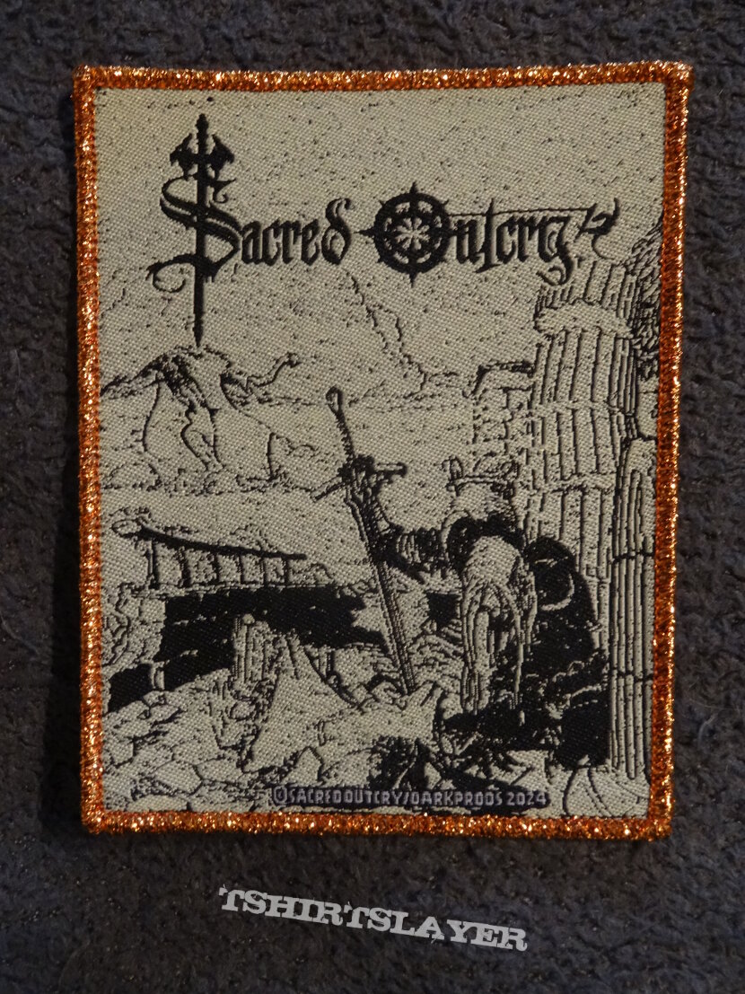 Sacred Outcry - &quot;Damned For All Time&quot; Gold Glitter Border Patch