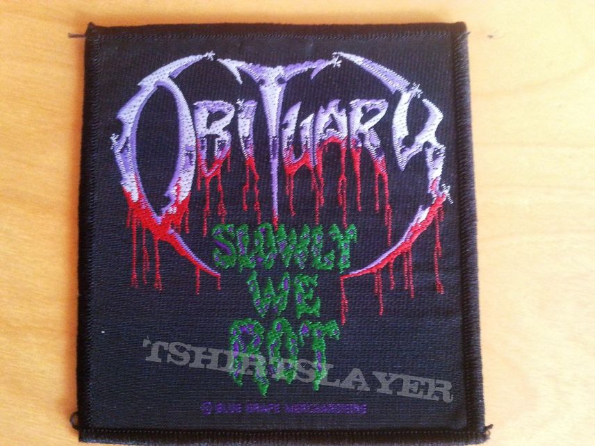 Obituary &quot;slowly we rot&quot; woven patch