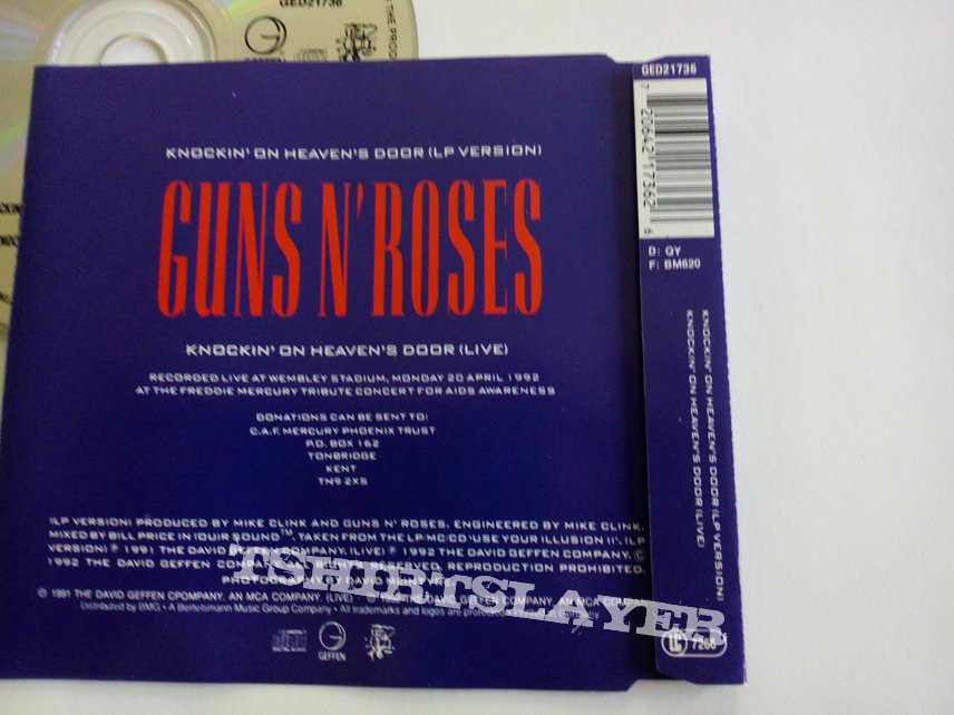 guns n&#039; roses cd single knockin&#039; on heavens door 2 track