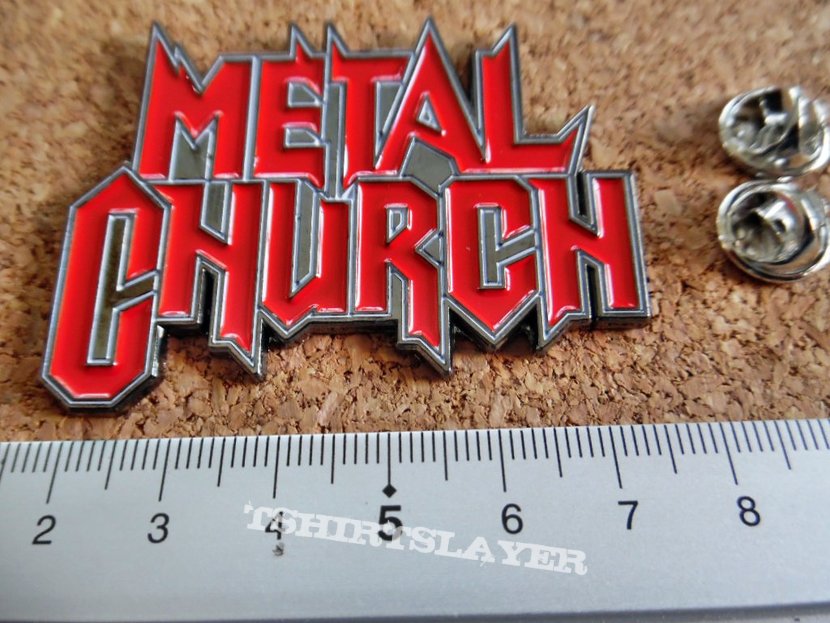 Metal Church  shaped pin/ badge new