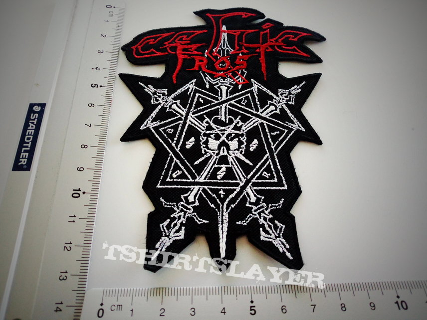 Celtic Frost shaped patch c232 new 10 x 13 cm