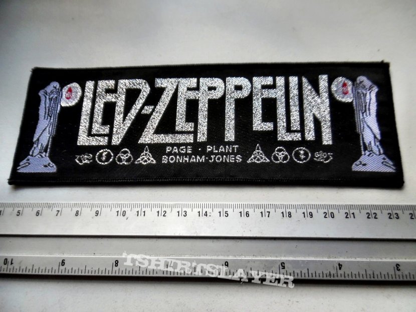 Led Zeppelin vintage strip patch 47 silver print 6 x 20.5 cm 