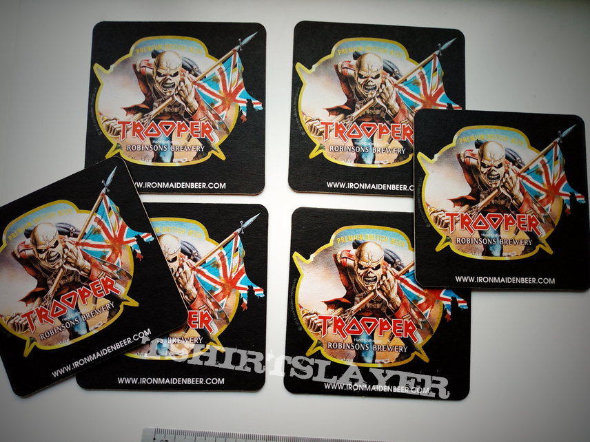 Iron Maiden    cardboard beer coaster mat trooper robinson