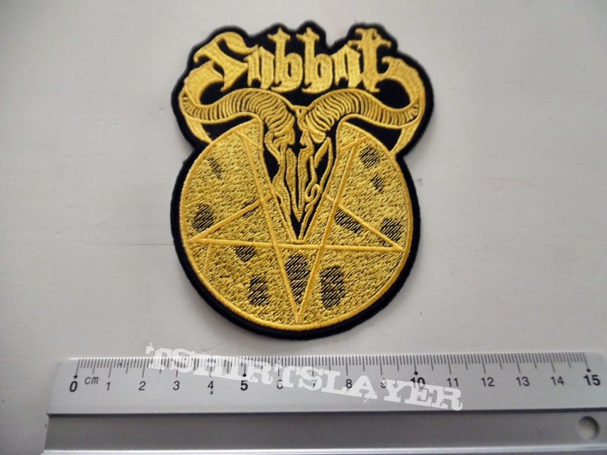 Sabbat shaped patch s267 nieuw  9.5 x 12 cm bd