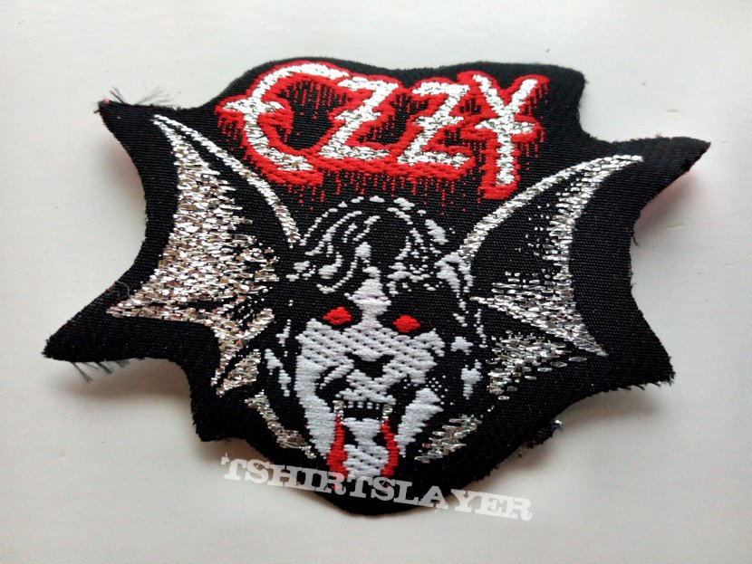Ozzy Osbourne very rare  vintage 80&#039;s patch 43 shaped silver printed