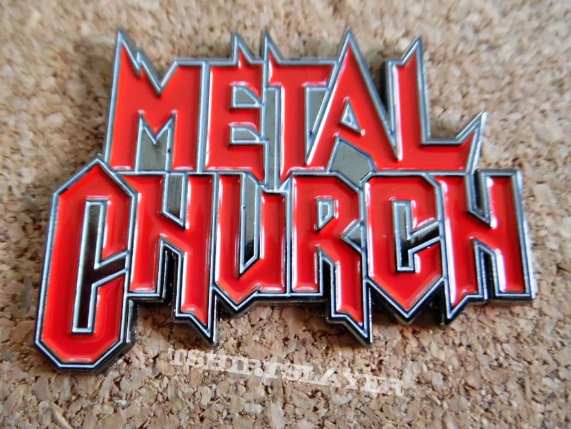 Metal Church  shaped pin/ badge new