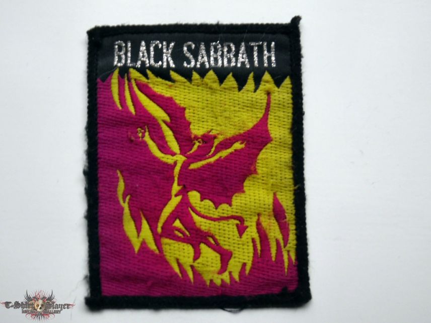black sabbath early 80&#039;s vintage patch used101 silver print  6.6 x 8.5