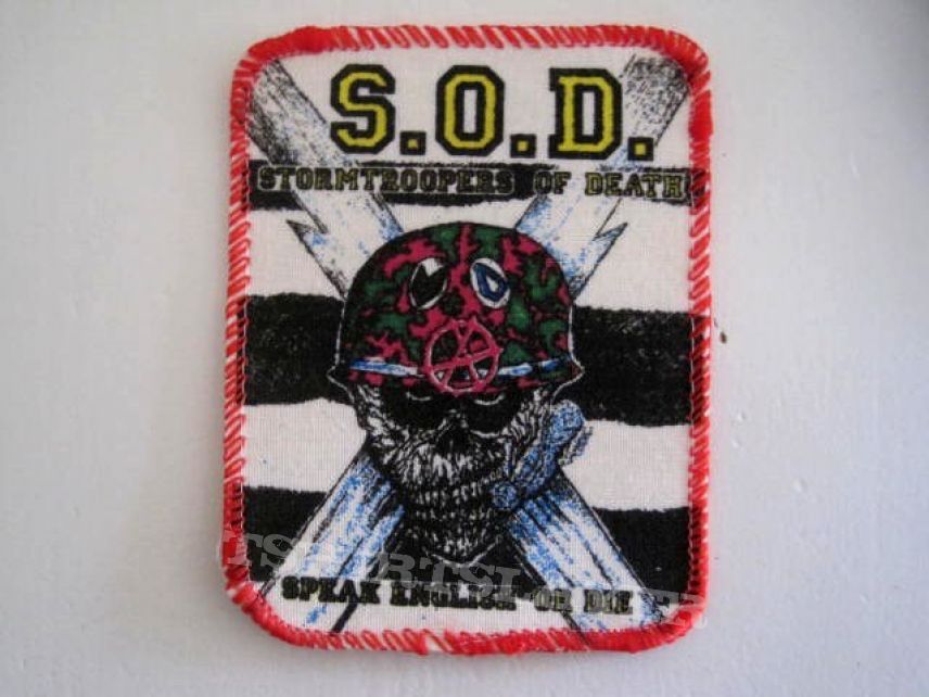 S.O.D.  1988  PATCH  S8   new 8X10 CM  