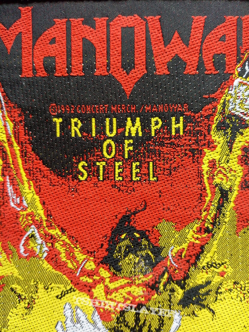 Manowar 1992 official patch m366  triumph of steel 9.5 x 13 cm