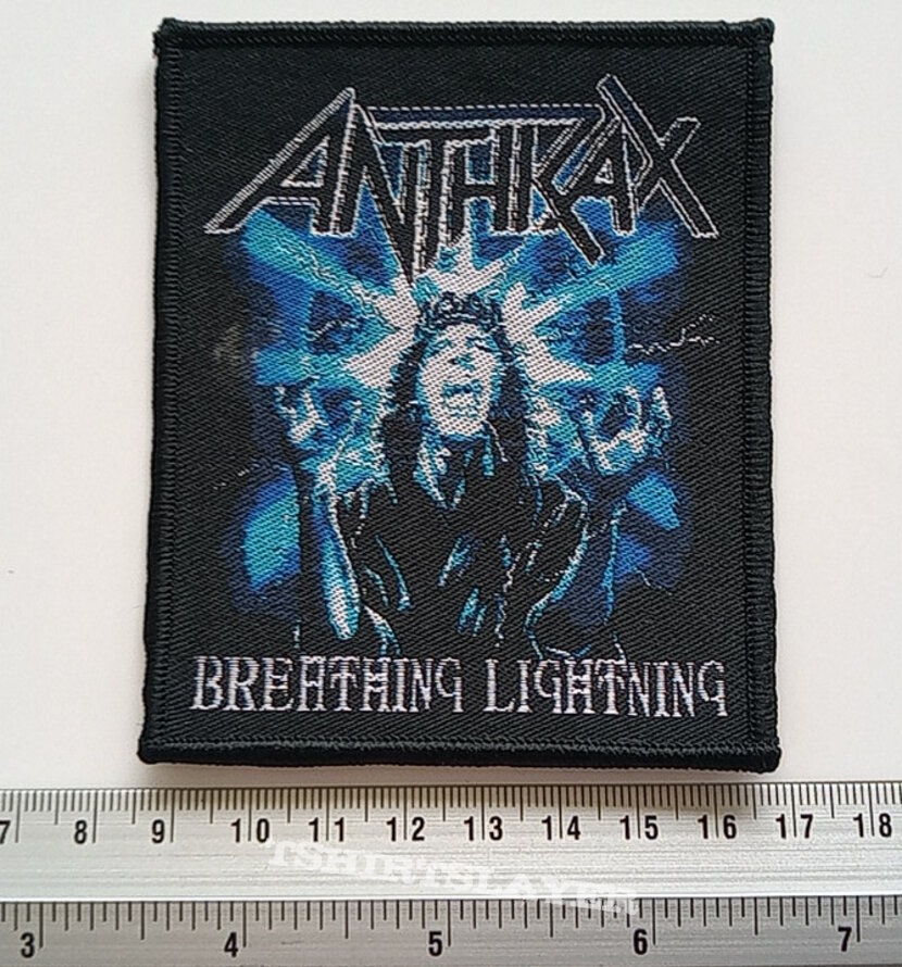 Anthrax   breathing lightning  patch  a159 black border