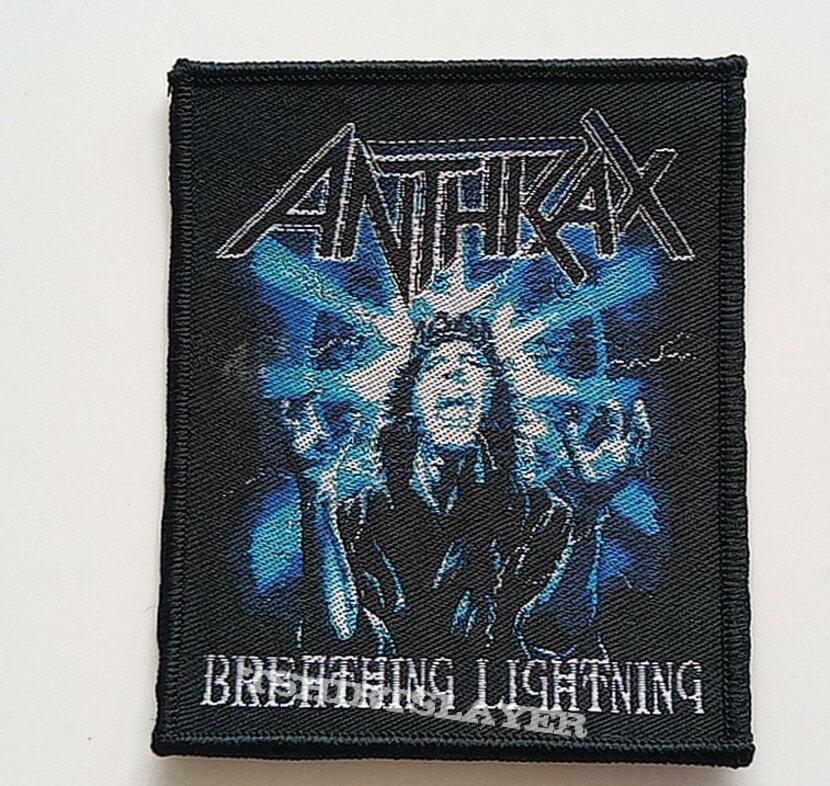 Anthrax   breathing lightning  patch  a159 black border