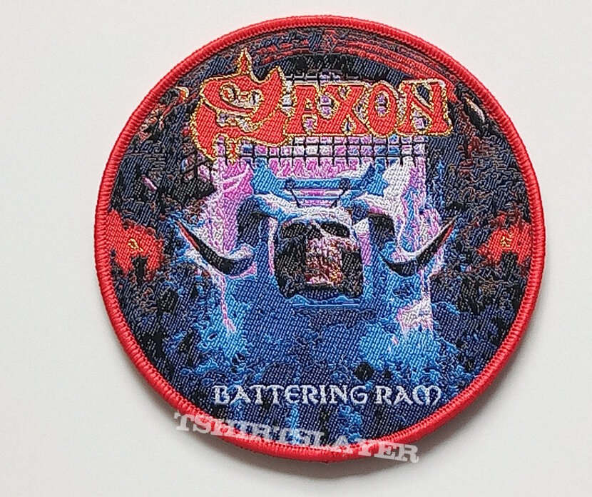 Saxon Battering ram patch 59 with gold print and red border