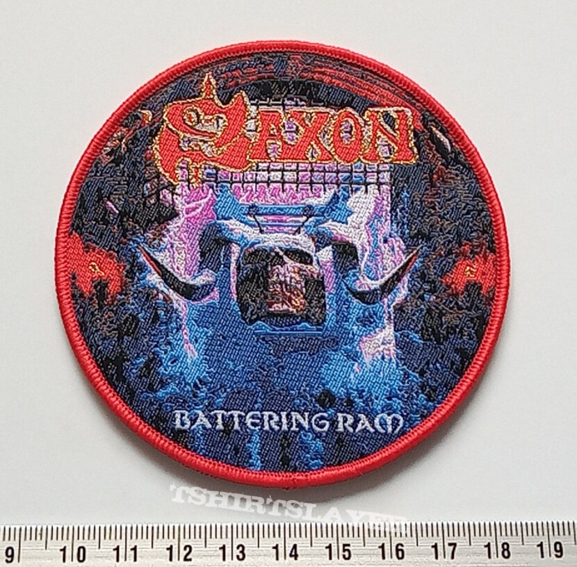 Saxon Battering ram patch 59 with gold print and red border