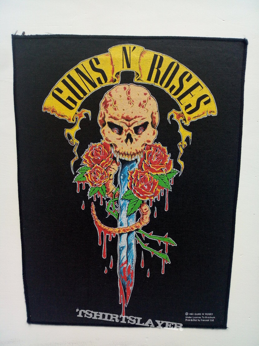 Guns N&#039; Roses official 1991 backpatch Skull and Dagger  